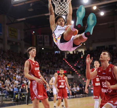 International match Germany vs. Croatia in Bonn World Cup Qualification World Championship Preparation Here Dunking Jack Kayil