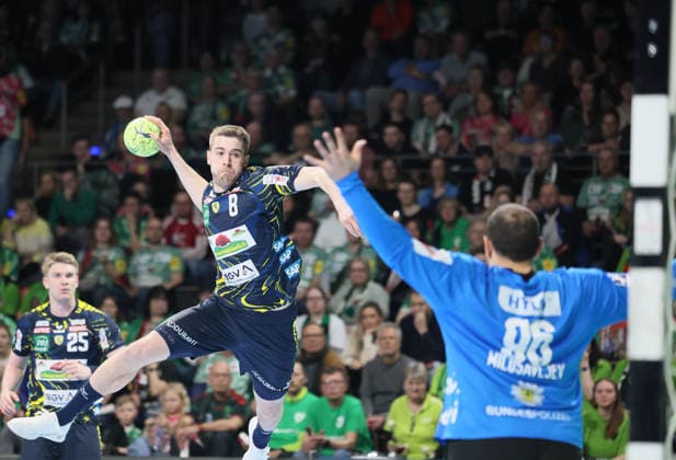 GER HBL Season 2025 2026 FÜCHSE Berlin vs Rhein Neckar Löwen, 01 03 26, Max Schmeling Halle, Berlin, Tim NOTHDURFT Rhein Neckar Löwen 8 , Dejan MILOSAVLJEV Füchse Berlin 96