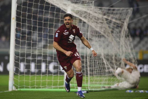 CALCIO - Serie A - Torino FC vs SS Lazio Giovanni Simeone of Torino FC celebrating after a goal during the Italian Serie A, season 2025-2026, football match between Torino FC and SS Lazio on 01 March 2026 at Stadio Olimpico Grande Torino, Turin, Italy. Photo, Nderim Kaceli Turin Italy  Copyright: xIPAxSport ABACAx