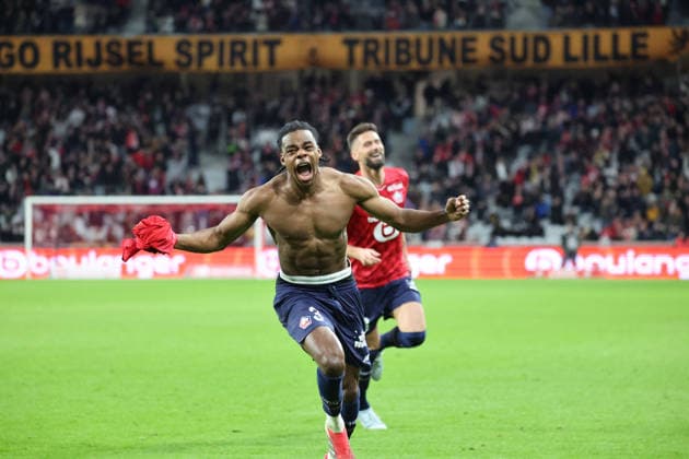 FOOTBALL : LOSC Lille vs FC Nantes - Ligue 1 J24 - 01 03 2026 But et joie de Nathan NGOY (LOSC Lille) lors du match LOSC Lille vs FC Nantes, Ligue 1 J24, Decathlon Arena stade Pierre Mauroy, le 1er mars 2026 - photo Laurent Sanson PsnewZ  Copyright: xLaurentxSANSONx xPsnewZx