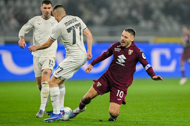 Torino™s Nikola Vlasic fights for the ball with Lazio™s Adam Marusic during the Serie A soccer match between Torino and Lazio at the Grande Torino Stadium in Turin, Italy - Sunday, March 01, 2026. - Soccer .  Copyright: xTanoxPecoraro LaPressex