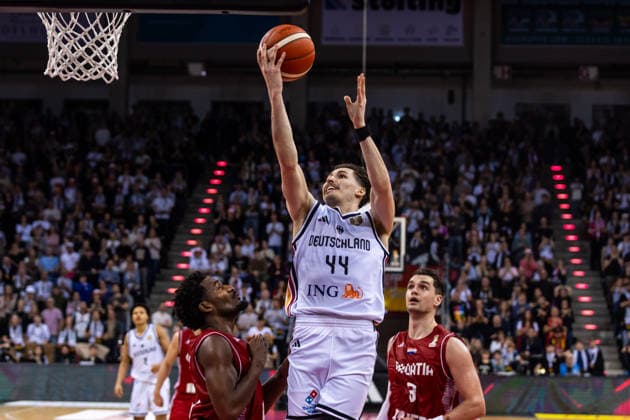 GER, FIBA Basketball World Cup 2027, European Qualifiers, Germany Croatia 01 03 2026, Telekom Dome, Bonn, GER, FIBA Basketball World Cup 2027, European Qualifiers, Germany Croatia David Krämer Germany, No44 Â Photo Alexander Trienitz Bonn Telekom Dome North Rhine-Westphalia Germany