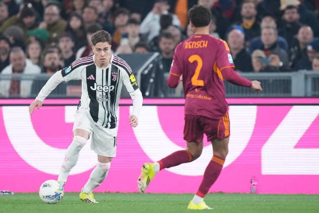 Juventus s Kenan Yildiz during the Serie A EniLive soccer match between Roma and Juventus at the Rome s Olympic stadium, Italy - Sunday March 01, 2026 - Soccer ( Photo by Alfredo Falcone LaPresse )  Copyright: xAlfredoxFalcone LaPressex