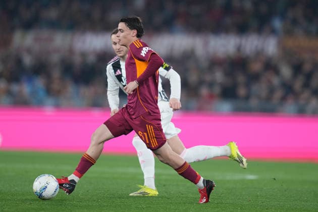 Roma™s Niccolo Pisilli during the Serie A EniLive soccer match between Roma and Juventus at the Rome s Olympic stadium, Italy - Sunday March 01, 2026 - Soccer ( Photo by Alfredo Falcone LaPresse )  Copyright: xAlfredoxFalcone LaPressex