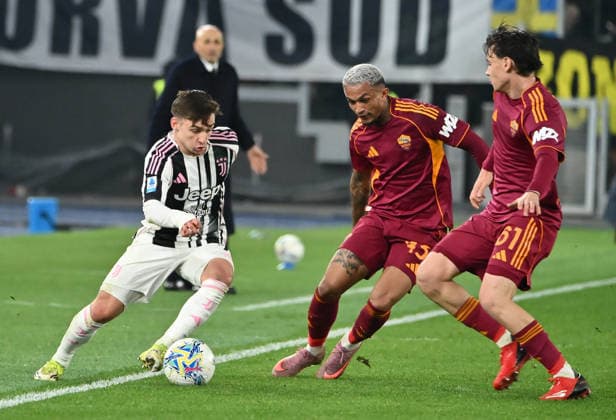 March 1, 2026, Roma, Roma, Italia: Francisco Conceicao of FC Juventus During the 2025 26 Italian Serie A football match between AS Roma and FC Juventus on March 1, 2026, at the Stadio Olimpico in Rome...Pictured: Roma Italia - ZUMAs236 20260301_aap_s236_041 Copyright: xFabioxSassox