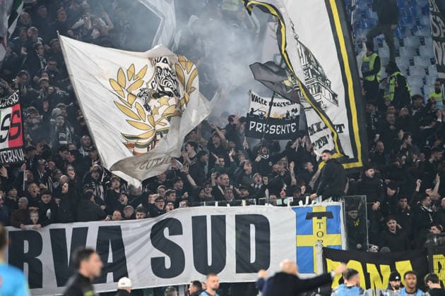 March 1, 2026, Roma, Roma, Italia: supporters of FC Juventus During the 2025 26 Italian Serie A football match between AS Roma and FC Juventus on March 1, 2026, at the Stadio Olimpico in Rome...Pictured: Roma Vs. Juventus 2025 26 Serie A Championship  - ZUMAs236 20260301_aap_s236_045 Copyright: xFabioxSassox