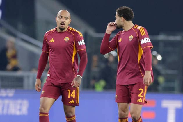 Italy: Serie a football match AS Roma vs Juventus Roma™s Dutch midfielder Donyell Malen celebrates after scoring a goal of 3-1 during the Serie A football match between AS Roma vs Juventus at the Olimpico Stadium in Rome, Italy on March 01, 2026. _BPH8971 Copyright: xAntonioxBalascox