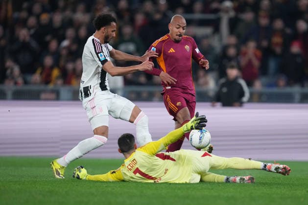 Roma™s Donyell Malen gol during the Serie A EniLive soccer match between Roma and Juventus at the Rome s Olympic stadium, Italy - Sunday March 01, 2026 - Soccer ( Photo by Alfredo Falcone LaPresse )  Copyright: xAlfredoxFalcone LaPressex