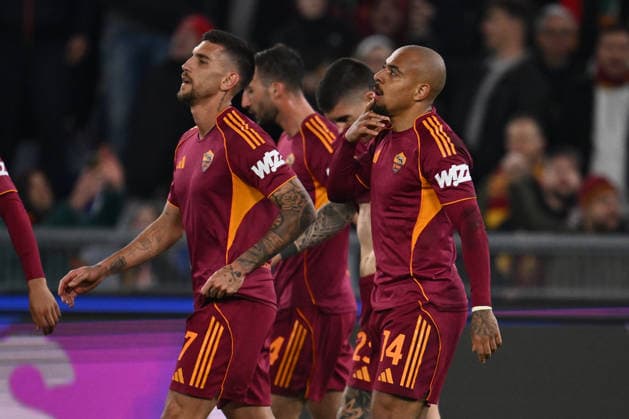 Donyell Malen of A.S. Roma celebrates after scoring the goal of 3-1 during the 27th day of the Serie A Championship between A.S. Roma and Juventus F.C. at the Olympic Stadium on March 1, 2026 in Rome, Italy.  Copyright: xDomenicoxCippitelli IPAxSportx xipa-agency.netx xx IPA_72239758 IPA_Agency_IPA72239758