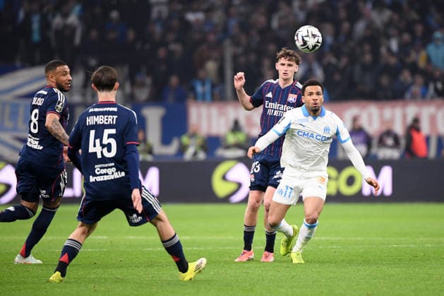 Olympique de Marseille v Olympique Lyonnais - Ligue 1 McDonald s 2025 2026 23 Tyler MORTON (ol) - 11 Ethan NWANERI (om) during the Ligue 1 McDonald s match between Marseille and Lyon at Stade Velodrome on March 1, 2026 in Marseille, France. Marseille France  Copyright: xFEPx 776348306