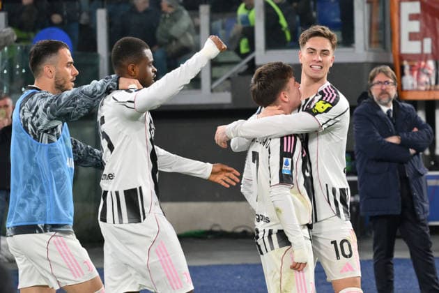 Francisco Conceicao of FC Juventus celebrates after scoring goal in the 47th minute for 1-1 during the match of 27th day of the Serie A Championship between A.S.Roma and F.C. Juventus at the Olimpico Stadium on Mar 1, 2026 in Rome, Italy. during AS Roma vs Juventus FC, Italian soccer Serie A match in Rome, Italy, March 01 2026  Copyright: xRobertoxRamaccia IPAxSportx xipa-agency.netx xx IPA_72239120 IPA_Agency_IPA72239120