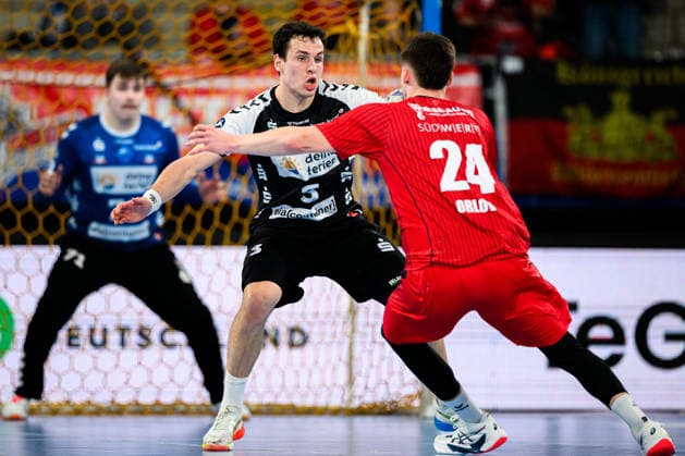 Bietigheim HBL 25 26 SG BBM Bietigheim HSG Nordhorn Lingen Christian Wilhelm Nordhorn , Maxim Orlov Bietigheim Bietigheim Bissingen Egetrans Arena Baden Württemberg Germany