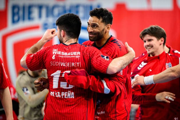 Bietigheim HBL 25 26 SG BBM Bietigheim HSG Nordhorn Lingen Juan de la Pena Bietigheim , Djibril M™Bengue Bietigheim Bietigheim Bissingen Egetrans Arena Baden Württemberg Germany