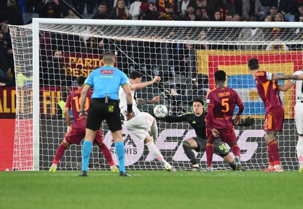 March 1, 2026, Roma, Roma, Italia: Goal the Federico Gatti of FC Juventus During the 2025 26 Italian Serie A football match between AS Roma and FC Juventus on March 1, 2026, at the Stadio Olimpico in Rome...Pictured: Roma Vs. Juventus 2025 26 Serie A Championship  - ZUMAs236 20260301_aap_s236_071 Copyright: xFabioxSassox