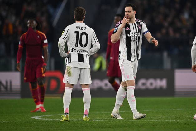 Federico Gatti of Juventus F.C. celebrates after scoring the goal of 3-3 during the 27th day of the Serie A Championship between A.S. Roma and Juventus F.C. at the Olympic Stadium on March 1, 2026 in Rome, Italy.  Copyright: xDomenicoxCippitelli IPAxSportx xipa-agency.netx xx IPA_72240471 IPA_Agency_IPA72240471