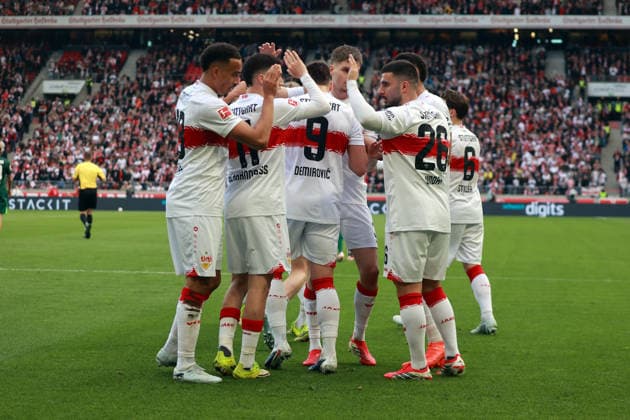 01 03 26 VfB Stuttgart VfL Wolfsburg Germany, Stuttgart, 01 03 2026, Football, Bundesliga, Season 2025 2026, VfB Stuttgart VfL Wolfsburg Deniz Undav VfB Stuttgart Jubel Tor 1 0 Undav