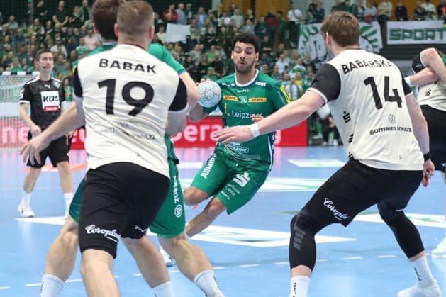 Handball DAIKIN HBL, SC DHfK Leipzig Bergischer HC 01 03 2026 Ahmed Khairi 17, SC DHfK Leipzig Handball, DAIKIN HBL, 1 Bundesliga, Season 2025 2026, Matchday 23 SC DHfK Leipzig vs Bergischer HC on 01 03 2026 at the Quarterback Immobilien Arena Leipzig Copyright: xBEAUTIFULxSPORTS JanxKaeferx