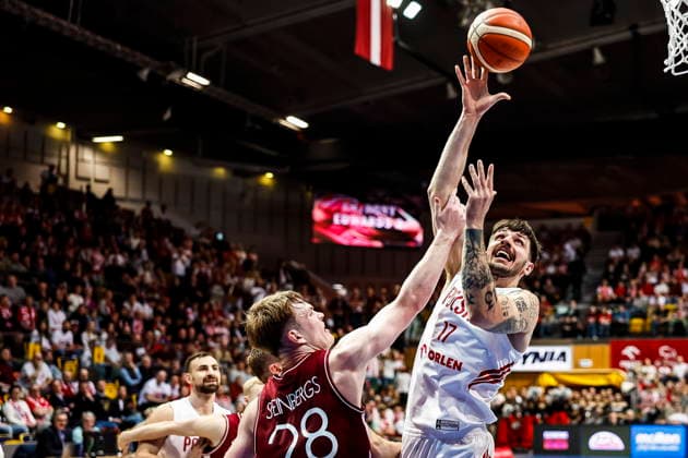 GDYNIA 01.03.2026 KOSZYKOWKA KOSZKADRA REPREZENTACJA POLSKI MECZ POLSKA - LOTWA ELIMINACJE MISTRZOSTW SWIATA 2027 - - - MEN BASKETBALL POLISH national team, Nationalteam WORLD CUP SERIES QUALIFIERS GAME POLAND - LATVIA NZ dominik olejniczak, FOT. TOMASZ SOKOLOWSKI 058SPORT.PL NEWSPIX.PL --- newspix.pl 