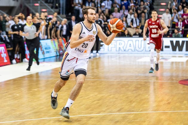 GER, FIBA Basketball World Cup 2027, European Qualifiers, Germany Croatia 01 03 2026, Telekom Dome, Bonn, GER, FIBA Basketball World Cup 2027, European Qualifiers, Germany Croatia Malte Delow Germany, No20 Â Photo Alexander Trienitz Bonn Telekom Dome North Rhine-Westphalia Germany