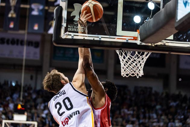 GER, FIBA Basketball World Cup 2027, European Qualifiers, Germany Croatia 01 03 2026, Telekom Dome, Bonn, GER, FIBA Basketball World Cup 2027, European Qualifiers, Germany Croatia Malte Delow Germany, No20 , Jaleen Smith Croatia, No3 Â Photo Alexander Trienitz Bonn Telekom Dome Nordrhein Westfalen Germany