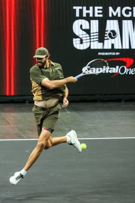 Tennis 2026: MGM Slam Presented By Capital One MAR 01 March 1, 2026: Reilly Opelka in action during the MGM Slam Presented by Capital One on March 1, 2026 at T-Mobile Arena in Las Vegas, NV. Christopher Trim Cal Media. (Credit Image: Â Christopher Trim Cal Sport Media) Las Vegas Nevada United States of America EDITORIAL USE ONLY Copyright: xx ZUMA-20260301_zma_c04_062.jpg ChristopherxTrimx csmphotothree476681