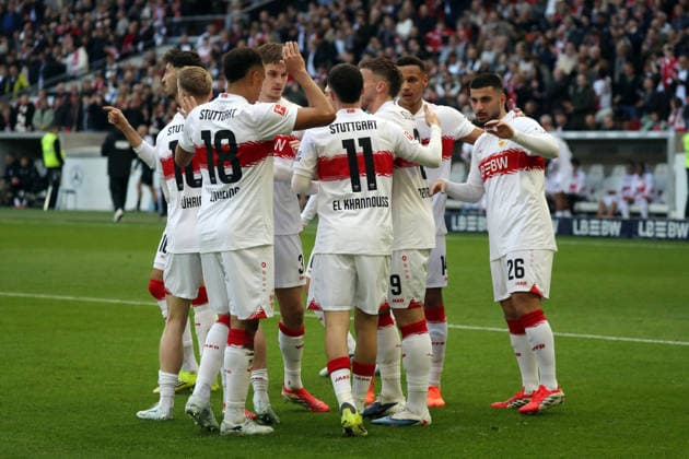 01 03 26 VfB Stuttgart VfL Wolfsburg Germany, Stuttgart, 01 03 2026, Football, Bundesliga, Season 2025 2026, VfB Stuttgart VfL Wolfsburg 4 0 Deniz Undav VfB Stuttgart Jubel Tor 1 0 Undav