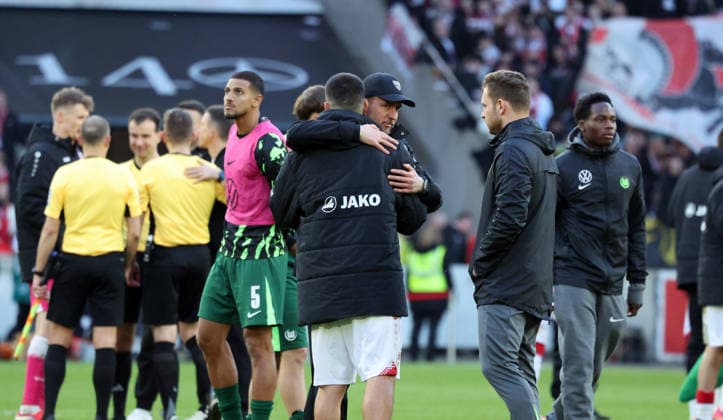 01 03 26 VfB Stuttgart VfL Wolfsburg Germany, Stuttgart, 01 03 2026, Football, Bundesliga, Season 2025 2026, VfB Stuttgart VfL Wolfsburg 4 0 v l Deniz Undav VfB Stuttgart , Sebastian Hoeneß Coach VfB Stuttgart