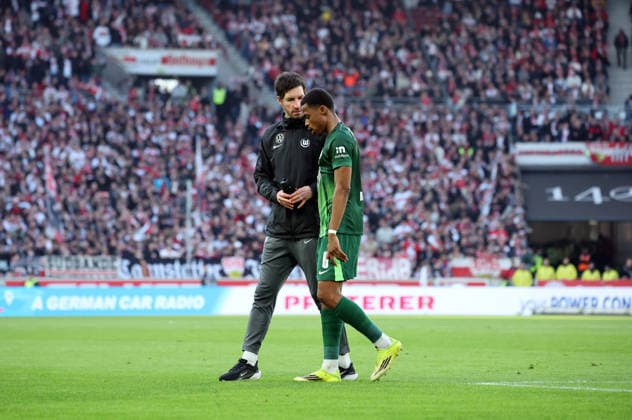 01 03 26 VfB Stuttgart VfL Wolfsburg Germany, Stuttgart, 01 03 2026, Football, Bundesliga, Season 2025 2026, VfB Stuttgart VfL Wolfsburg 4 0 Jeanuel Belocian VfL Wolfsburg