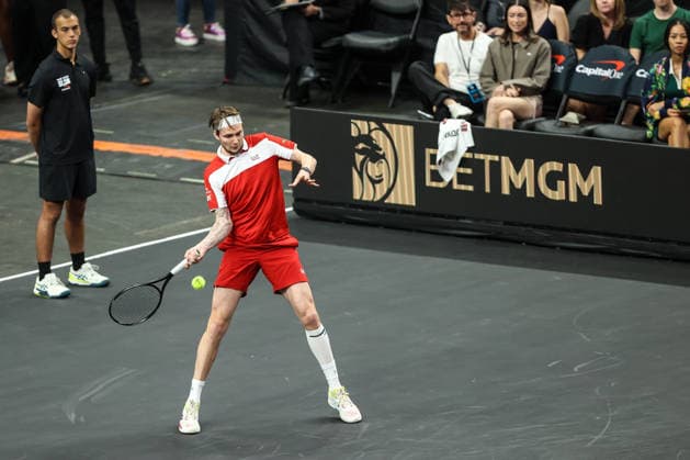 Tennis 2026: MGM Slam Presented By Capital One MAR 01 March 1, 2026: Alexander Bublik in action during the MGM Slam Presented by Capital One on March 1, 2026 at T-Mobile Arena in Las Vegas, NV. Christopher Trim Cal Media. (Credit Image: Â Christopher Trim Cal Sport Media) Las Vegas Nevada United States of America EDITORIAL USE ONLY Copyright: xx ZUMA-20260301_zma_c04_085.jpg ChristopherxTrimx csmphotothree476708