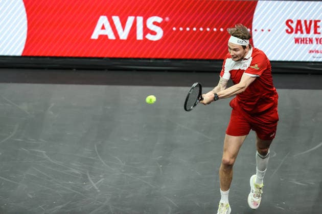 March 1, 2026: Alexander Bublik in action during the MGM Slam Presented by Capital One on March 1, 2026 at T-Mobile Arena in Las Vegas, NV. Cal Media. Tennis 2026: MGM Slam Presented By Capital One MAR 01  - ZUMAc04_ 20260301_zma_c04_090 Copyright: xChristopherxTrimx