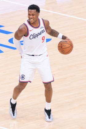 March 1, 2026, Inglewood, California, USA: Bennedict Mathurin 9 of the Los Angeles Clippers in pain during their 2026 NBA, Basketball Herren, USA regular season game against the New Orleans Pelicans on Sunday March 1, 2026 at Intuit Dome Arena in Inglewood, California. JAVIER ROJAS PI Clippers Vs. Pelicans  - ZUMAp124 20260301_zaa_p124_009 Copyright: xJavierxRojasx