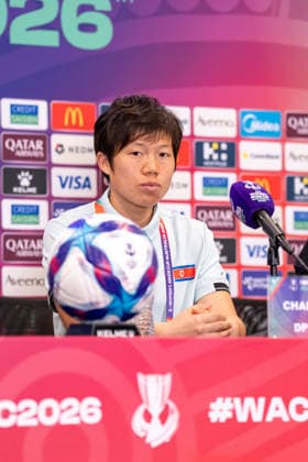 Chae Un-Yong (20 DPR Korea) looks on during the AFC Womens Asian Cup 2026 MD-1 press conference, PK, Pressekonferenz ahead of Group B game between DPR Korea and Uzbekistan at Western Sydney Stadium in Sydney, Australia. Copyright: xNoexLlamasx xSPPx Sportspressphoto_SPR99765