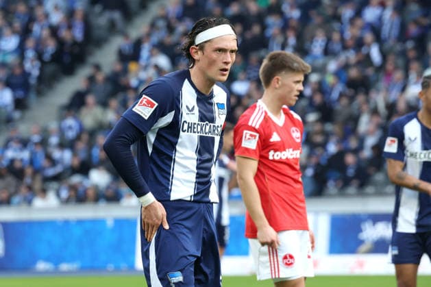 DEU, DFL, 2 FBL, Hertha BSC vs 1 FC Nuernberg, 01 03 2026, Berliner Olympiastadion, Berlin, DEU, DFL, 2 FBL, Hertha BSC vs 1 FC Nuernberg, im Bild Fabian Reese Hertha BSC Berlin 11 DFL regulations prohibit any use of Photographs as image sequences and or quasi video nordphotoxGmbHx xEngler nph00076