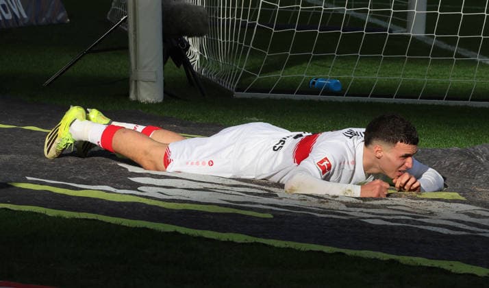 Stuttgart, Soccer Bundesliga, Matchday 20, VfB Stuttgart vs VfL Wolfsburg, Bilal El Khannouss VfB