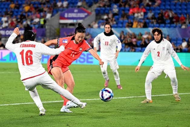 SOCCER ASIAN CUP SOUTH KOREA IRAN, Choe Yuri of Korea Republic scoring a first half goal during the AFC Women™s Asian Cup Group A match between South Korea and Iran at Robina Stadium on the Gold Coast, Monday, March 2, 2026. ( NO ARCHIVING, EDITORIAL USE ONLY GOLD COAST QUEENSLAND AUSTRALIA  Copyright: xDAVExHUNTx 20260302127295808587