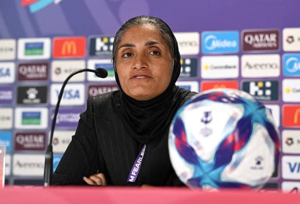 SOCCER ASIAN CUP SOUTH KOREA IRAN, Iran coach Marziyeh Jafari looks on during the post match press conference, PK, Pressekonferenz following the AFC Women™s Asian Cup Group A match between South Korea and Iran at Robina Stadium on the Gold Coast, Monday, March 2, 2026. ( NO ARCHIVING, EDITORIAL USE ONLY GOLD COAST QUEENSLAND AUSTRALIA  Copyright: xDAVExHUNTx 20260302164140444366