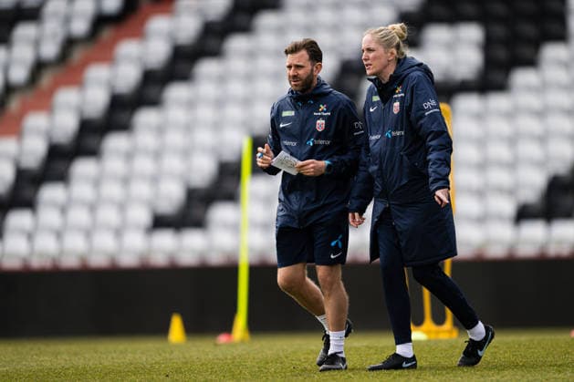 260302 Head coach Gemma Grainger of the Norwegian women™s national football team during a training session on March 2, 2026 in Vienna Photo Marius Simensen BILDBYRAN Cop 238 bbeng dam fifa women s world cup qualifier football fotball fotball norge norway practice soccer training trening träning  Copyright: MARIUSxSIMENSEN BB260302BB326
