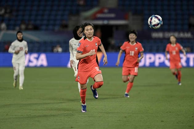 2nd March 2026, Robina Stadium, Gold Coast, Queensland, Australia; AFC Women s Asian Cup, Iran versus South Korea; Kang Chae-rim of Korea Republic runs onto the ball  NigelxOwen Content restricted for UK based newspaper