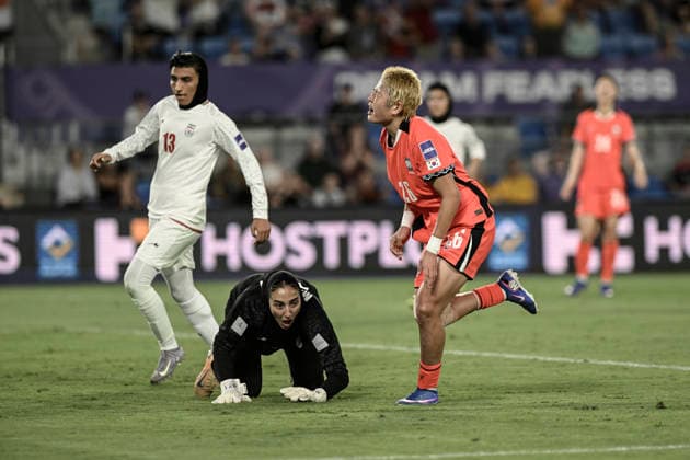 2nd March 2026, Robina Stadium, Gold Coast, Queensland, Australia; AFC Women s Asian Cup, Iran versus South Korea; Kim Min-ji of Korea Republic reacts after missing a chance to score  NigelxOwen Content restricted for UK based newspaper