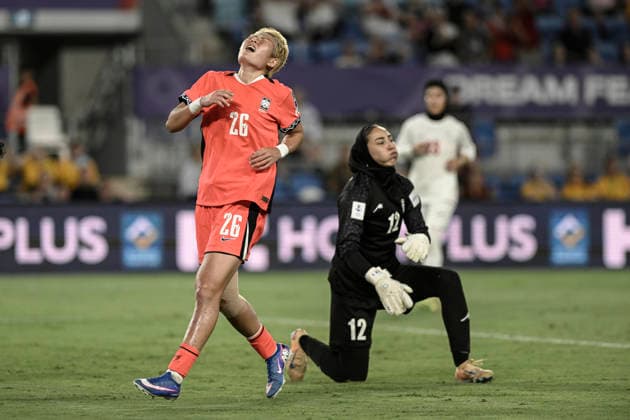 FuÃŸball, Frauen, Asien Cup, SÃ¼dkorea - Iran #4 2nd March 2026, Robina Stadium, Gold Coast, Queensland, Australia; AFC Women s Asian Cup, Iran versus South Korea; Kim Min-ji of Korea Republic reacts after missing a chance to score  NigelxOwen