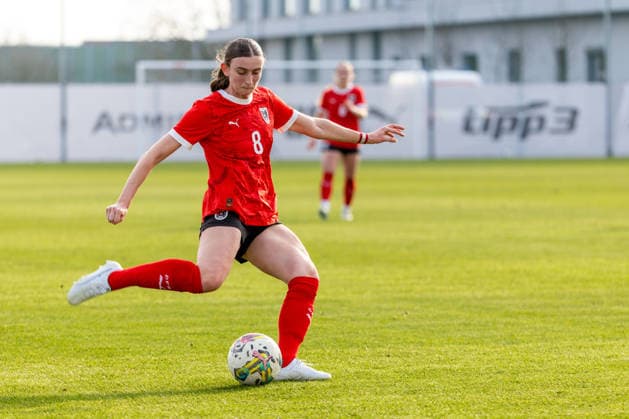 WOMEN SOCCER - U19, AUT vs FIN test match VIENNA,AUSTRIA,02.MAR.26 - WOMEN SOCCER - OEFB Under-19 international test match, Austria vs Finland. Image shows Greta Spinn (AUT).  GEPAxpictures xPhilippxBrem