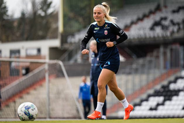 260302 Emilie Woldvik of the Norwegian women™s national football team during a training session on March 2, 2026 in Vienna Photo Marius Simensen BILDBYRAN Cop 238 bbeng dam fifa women s world cup qualifier football fotball fotball norge norway practice soccer training trening träning  Copyright: MARIUSxSIMENSEN BB260302BB378