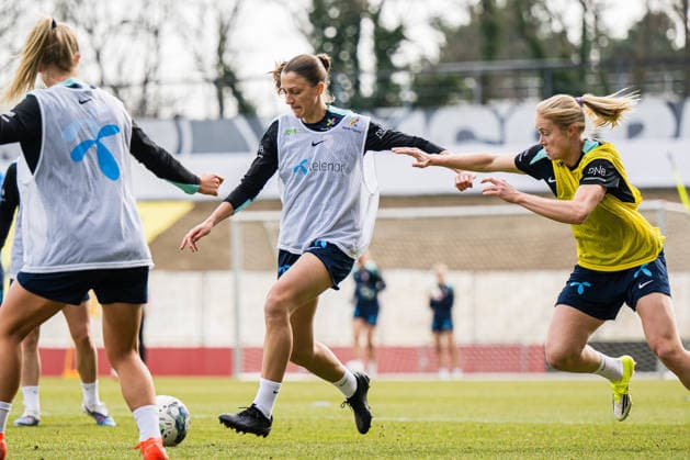 260302 Emma Stolen Godo of the Norwegian women™s national football team during a training session on March 2, 2026 in Vienna Photo Marius Simensen BILDBYRAN Cop 238 bbeng dam fifa women s world cup qualifier football fotball fotball norge norway practice soccer training trening träning  Copyright: MARIUSxSIMENSEN BB260302BB395