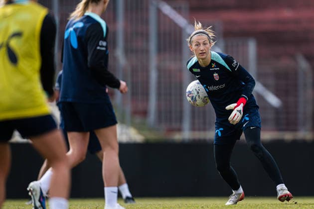 260302 Cecilie Haustaker Fiskerstrand of the Norwegian women™s national football team during a training session on March 2, 2026 in Vienna Photo Marius Simensen BILDBYRAN Cop 238 bbeng dam fifa women s world cup qualifier football fotball fotball norge norway practice soccer training trening träning  Copyright: MARIUSxSIMENSEN BB260302BB397