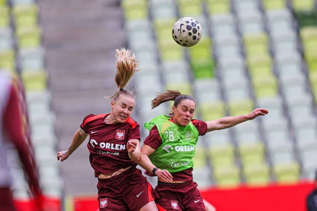 02.03.2026 GDANSK, POLSAT PLUS ARENA PILKA NOZNA KOBIET ( WOMEN S FOOTBALL) EL ELIMINACJE DO MS MISTRZOSTW SWIATA W PILCE NOZNEJ KOBIET FIFA 2027 ZGRUPOWANIE REPREZENTACJI POLSKI KOBIET OFICJALNA KONFERENCJA PRASOWA I TRENING REPREZENTACJI POLSKI KOBIET PRZED MECZEM Z HOLANDIA FOOTBALL POLISH WOMEN S national team, Nationalteam TRAINING CAMP OFFICIAL press conference, PK, Pressekonferenz AND TRAINING OF THE POLISH WOMEN S NATIONAL TEAM BEFORE THE MATCH AGAINST THE NETHERLANDS NZ PAULINA DUDEK, EWA PAJOR FOTO LUKASZ GROCHALA CYFRASPORT NEWSPIX.PL --- newspix.pl 