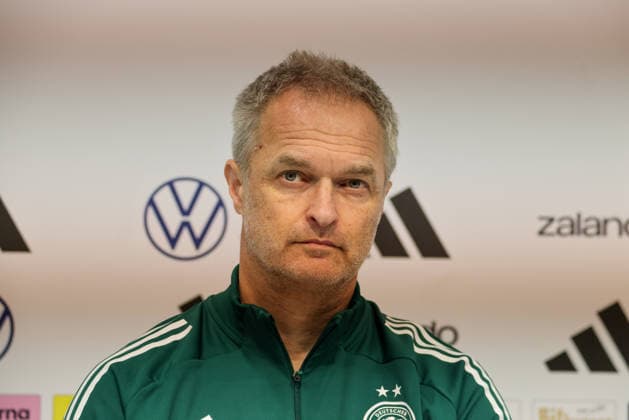 Dresden, Germany 02 March 2026 Preparation for the Womens World Cup qualifier Germany vs Slovenia Final press conference in Dresden In the picture national coach Christian Wück Wueck Germany at the final press conference in Dresden Copyright: HMBxMedia MadeleinexFantini