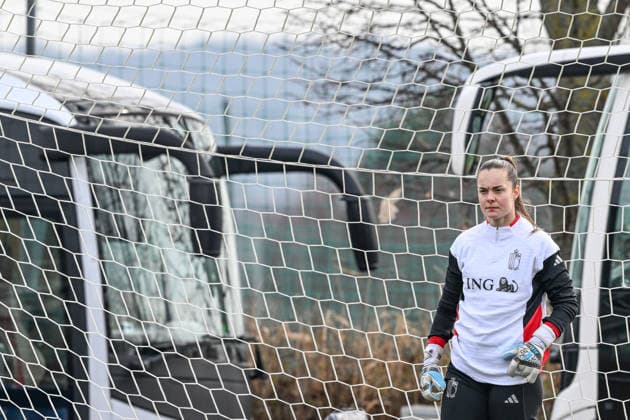 SOCCER WOMEN UEFA QUALIFIERS B4 MD-1 ISRAEL VS BELGIUM goalkeeper Diede Lemey (12) of Belgium pictured during a women football training session MD-1 before the game between the national teams of Israel and Belgium, called the Red Flames, on the first match day in League B Group B4 in the league stage of the 2026-27 UEFA Women s European Qualifiers competition , on Monday 2 March 2026 in Budapest , Hungary . PHOTO SPORTPIX Stijn Audooren Budapest BSC Stadium - Budaors Hungary  Copyright: xSportpix.bex xStijnxAudoorenxStijnxAudoorenx