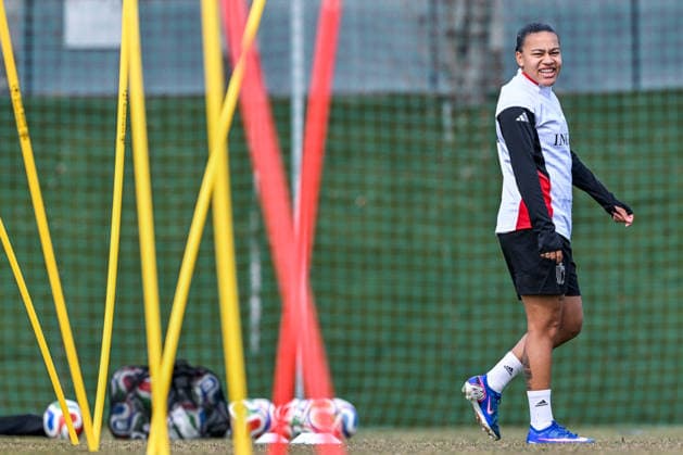 SOCCER WOMEN UEFA QUALIFIERS B4 MD-1 ISRAEL VS BELGIUM Mariam Abdulai Toloba (15) of Belgium pictured during a women football training session MD-1 before the game between the national teams of Israel and Belgium, called the Red Flames, on the first match day in League B Group B4 in the league stage of the 2026-27 UEFA Women s European Qualifiers competition , on Monday 2 March 2026 in Budapest , Hungary . PHOTO SPORTPIX Stijn Audooren Budapest BSC Stadium - Budaors Hungary  Copyright: xSportpix.bex xStijnxAudoorenxStijnxAudoorenx