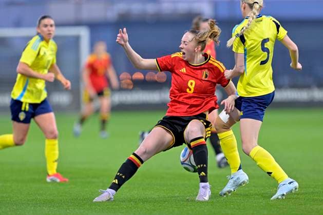Red Flames v Sweden - Women U23 International Friendly, Länderspiel, Nationalmannschaft TUBEKE, BELGIUM - MARCH 02 : Petry Lisa of Belgium during the Friendly game between Belgian Flames and the Sweden national team, Nationalteam on March 2, 2026 in Tubeke, Belgium, 02 03 2026 Tubeke Belgium  Copyright: xSesx