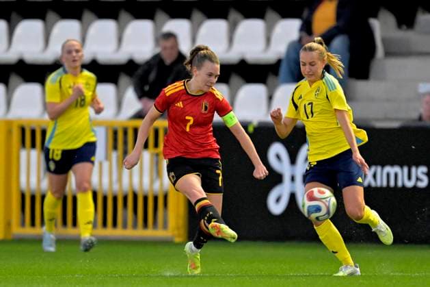 Red Flames v Sweden - Women U23 International Friendly, Länderspiel, Nationalmannschaft TUBEKE, BELGIUM - MARCH 02 : Bosteels Alixe of Belgium during the Friendly game between Belgian Flames and the Sweden national team, Nationalteam on March 2, 2026 in Tubeke, Belgium, 02 03 2026 Tubeke Belgium  Copyright: xSesx